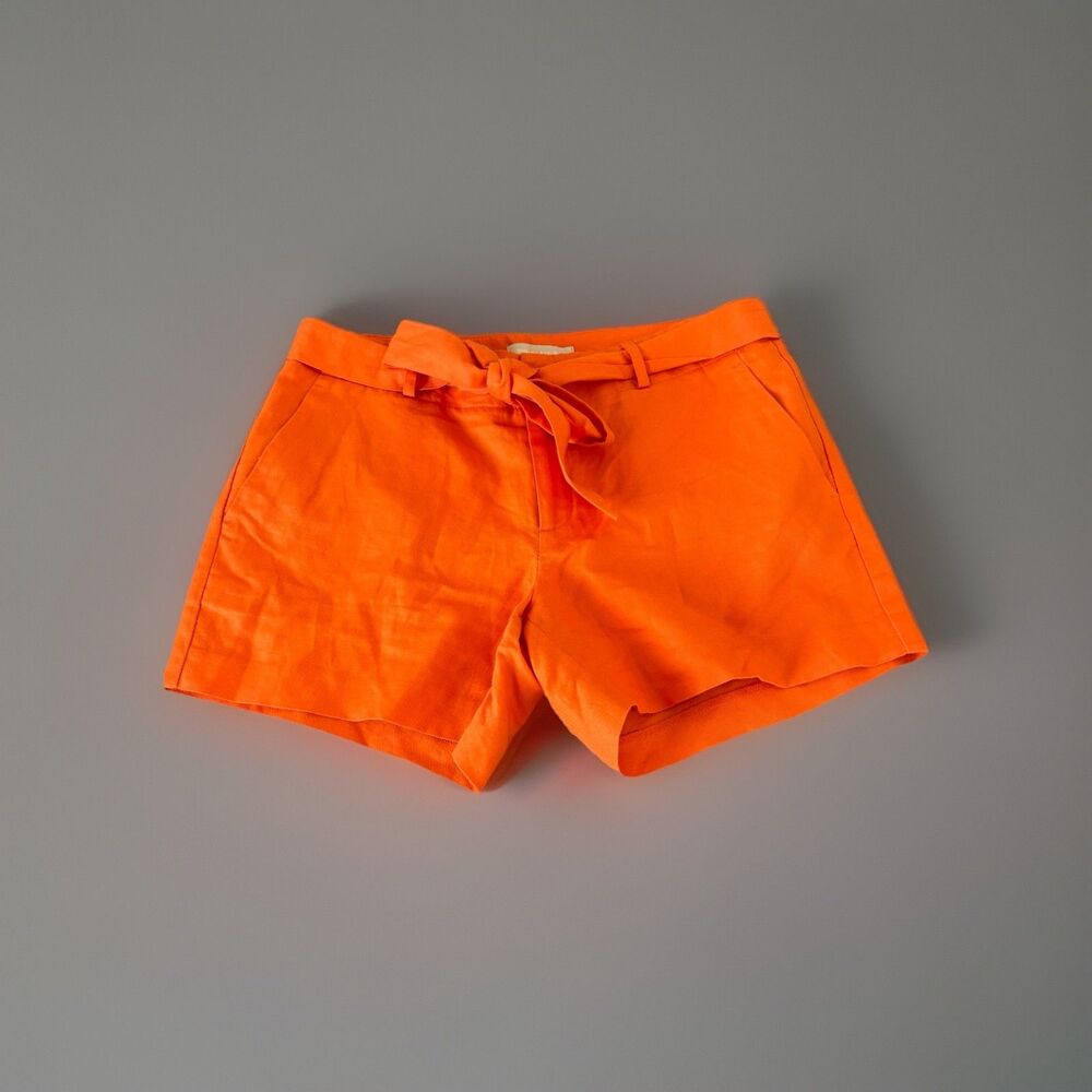 Banana Republic Shorts Women's 2P  Tie Waist Orange Linen Blend Beach